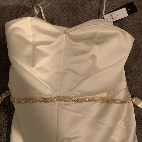 Ann Taylor Size 10 strapless Satin wedding dress - Picture 3 of 4